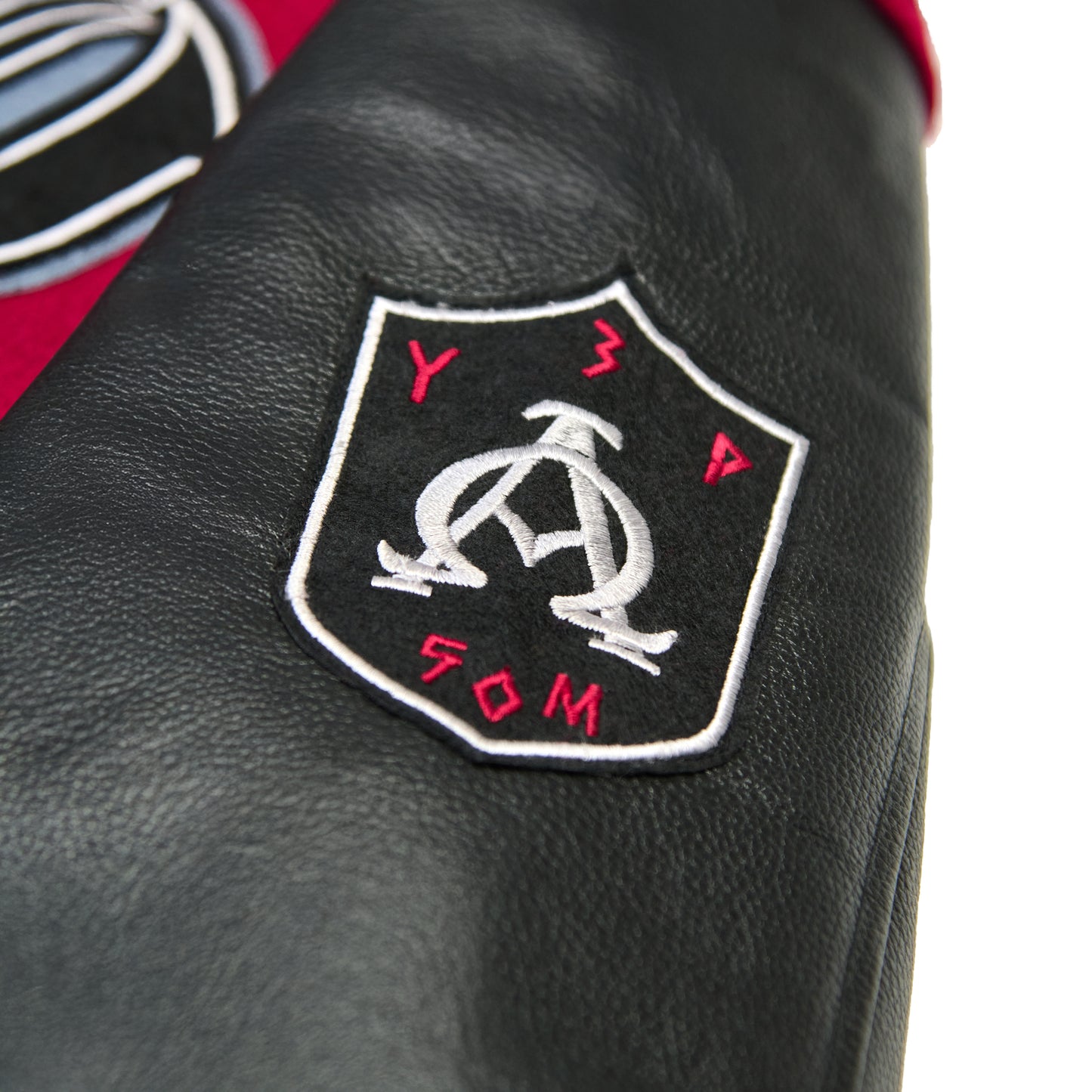 "5OM x Kid Yugi" Dragon Varsity Jacket Red