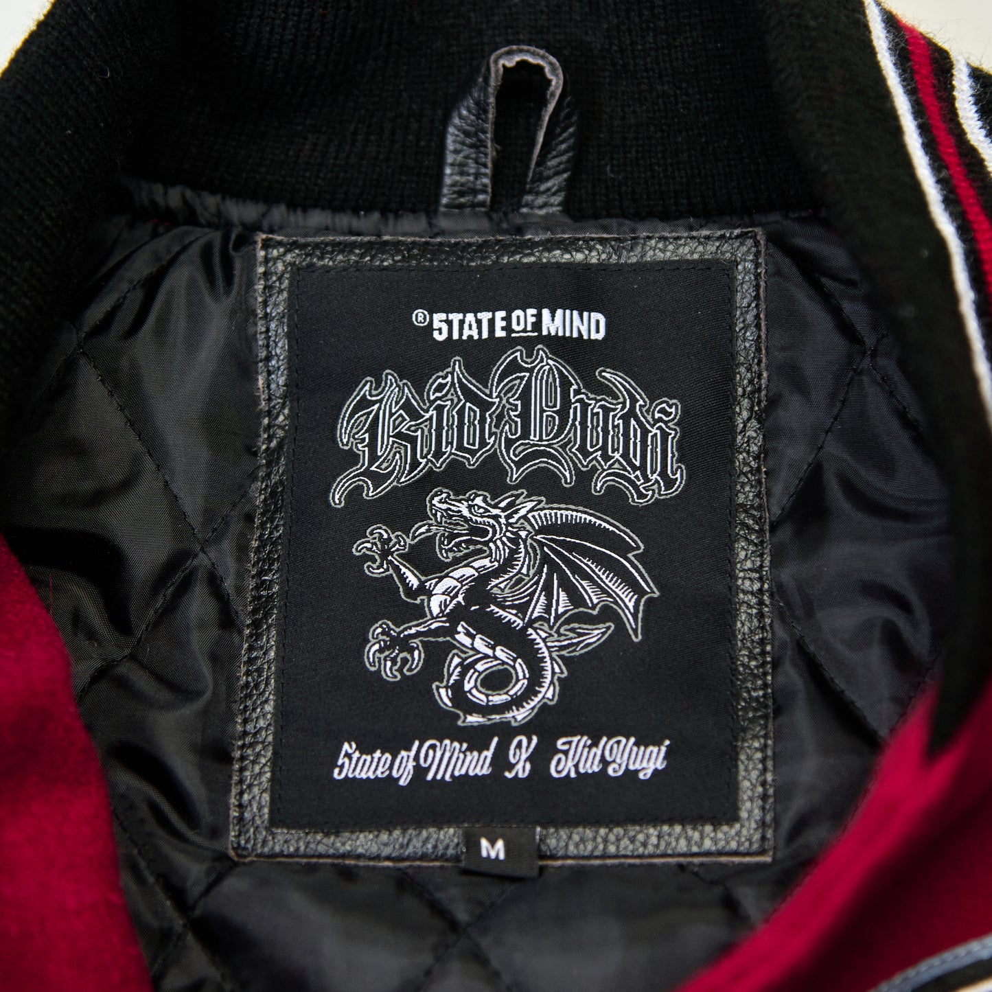 "5OM x Kid Yugi" Dragon Varsity Jacket Red