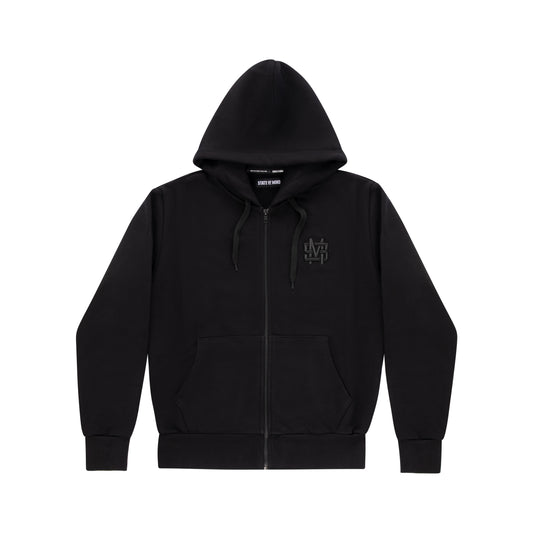 "MONOGRAM" Zip Hoodie Black T/T 500g