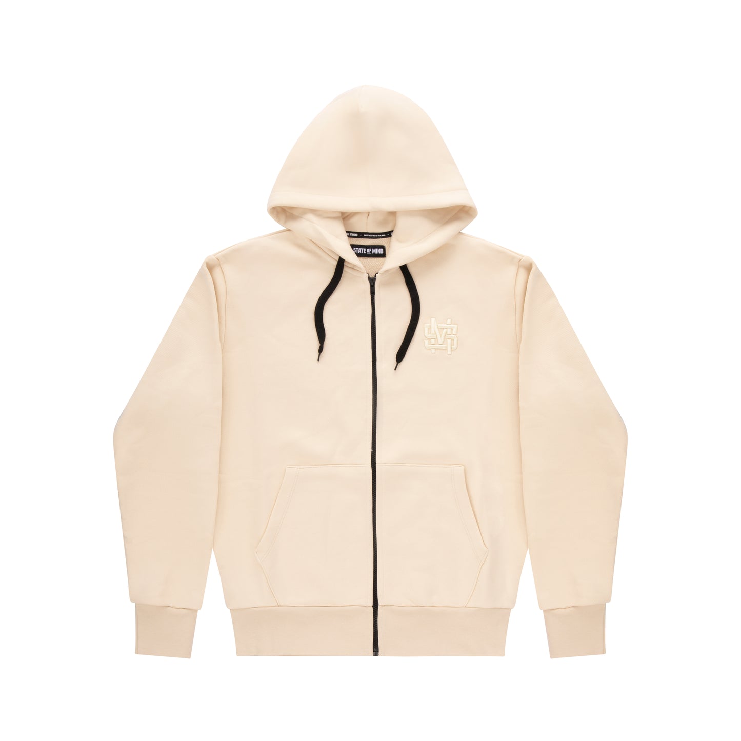 "MONOGRAM" Zip Hoodie Sand T/T 500g