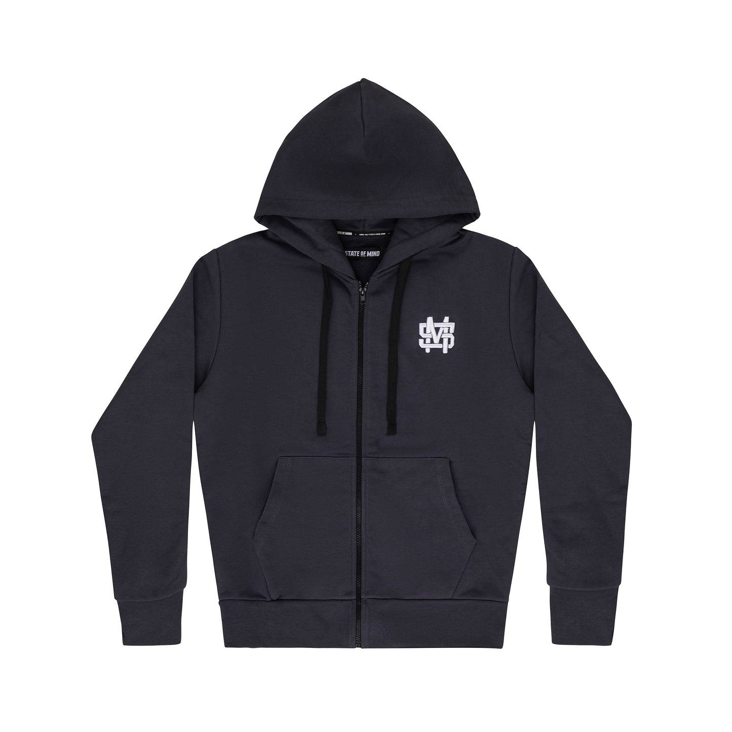 "MONOGRAM" Hoodie Zip Dark Grey