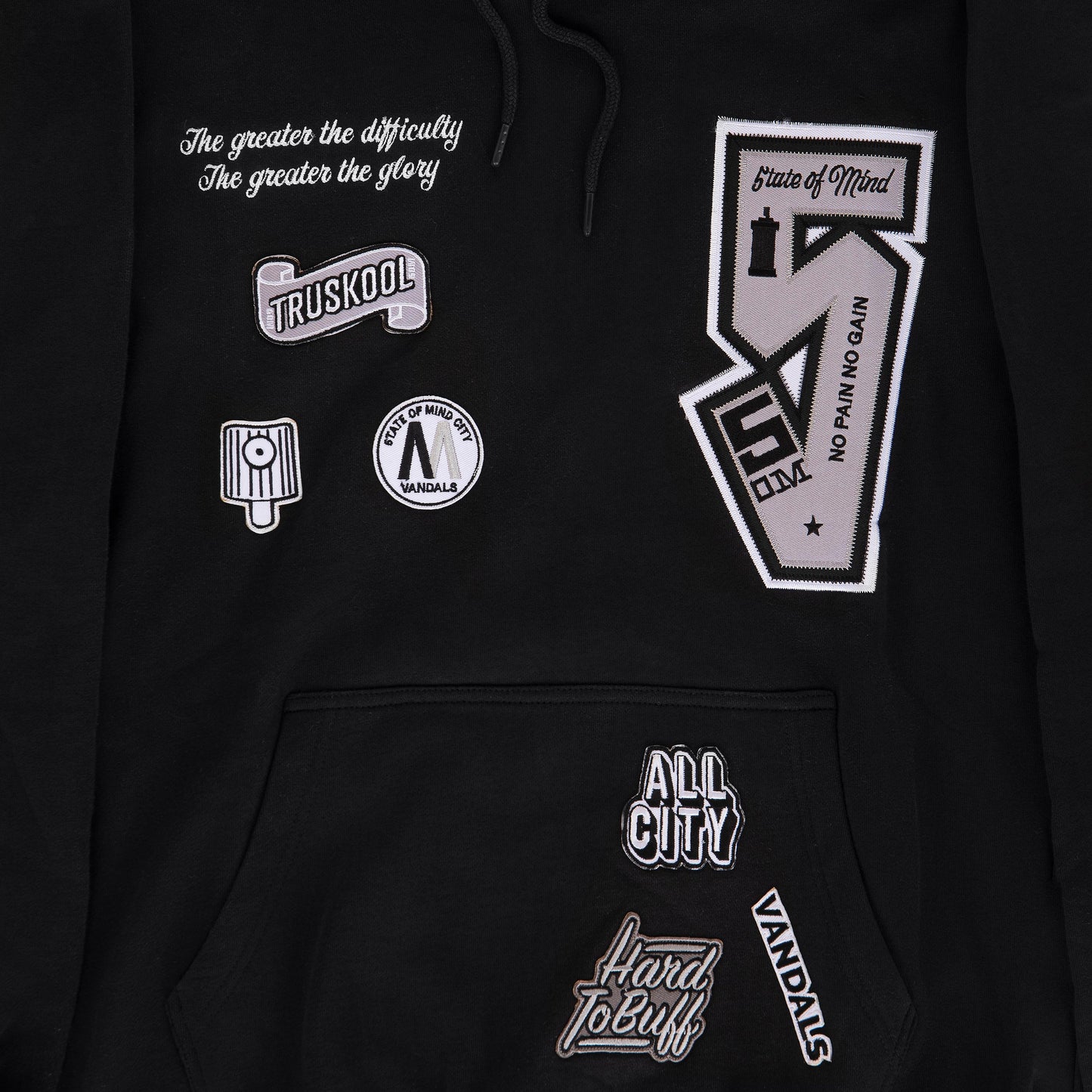 " GRAFFITI " Patch Hoodie Black