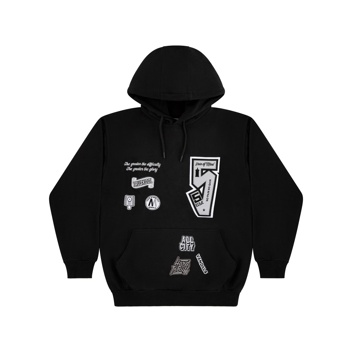 " GRAFFITI " Patch Hoodie Black