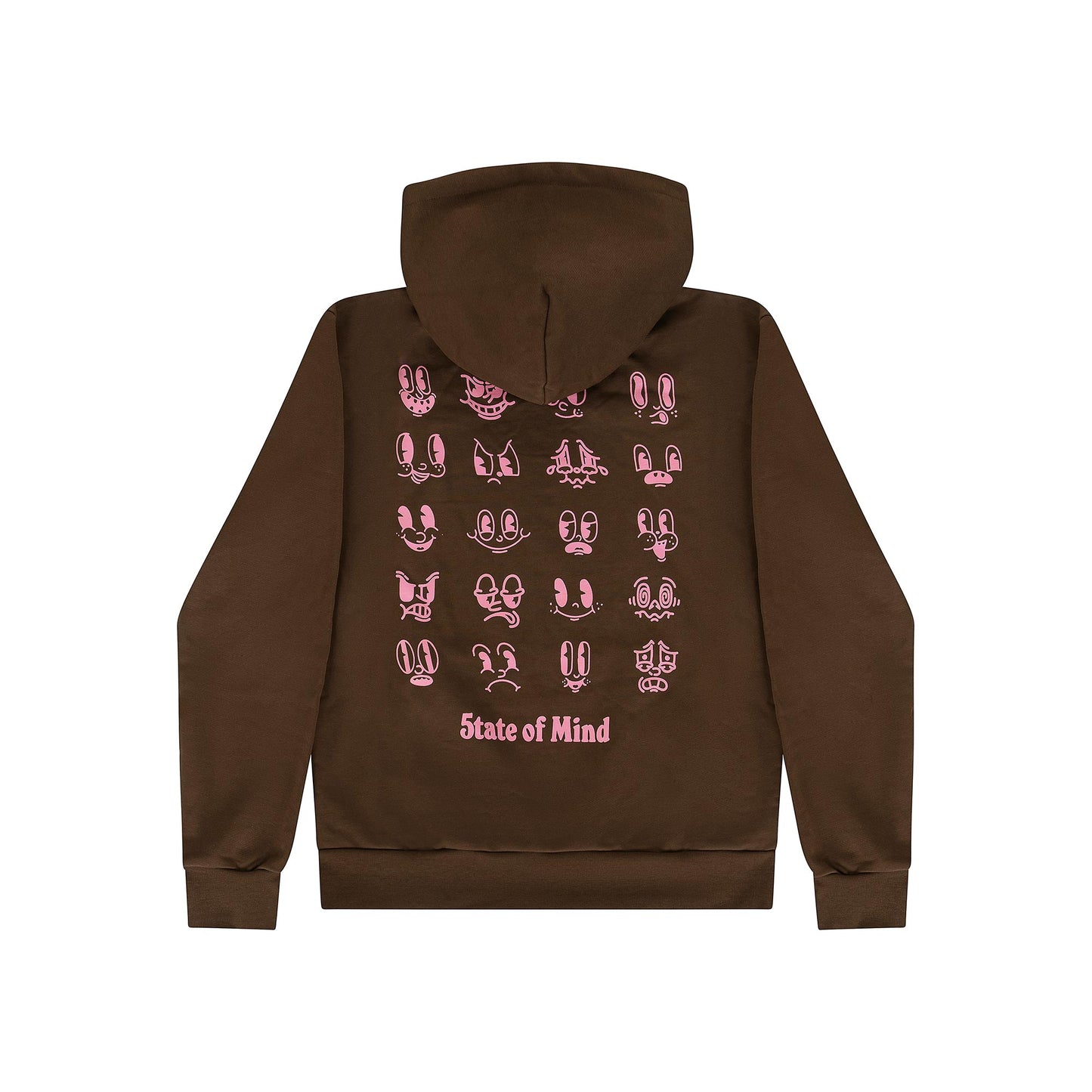 "5OM GRFX" 5OM Emoticons Hoodie Brown