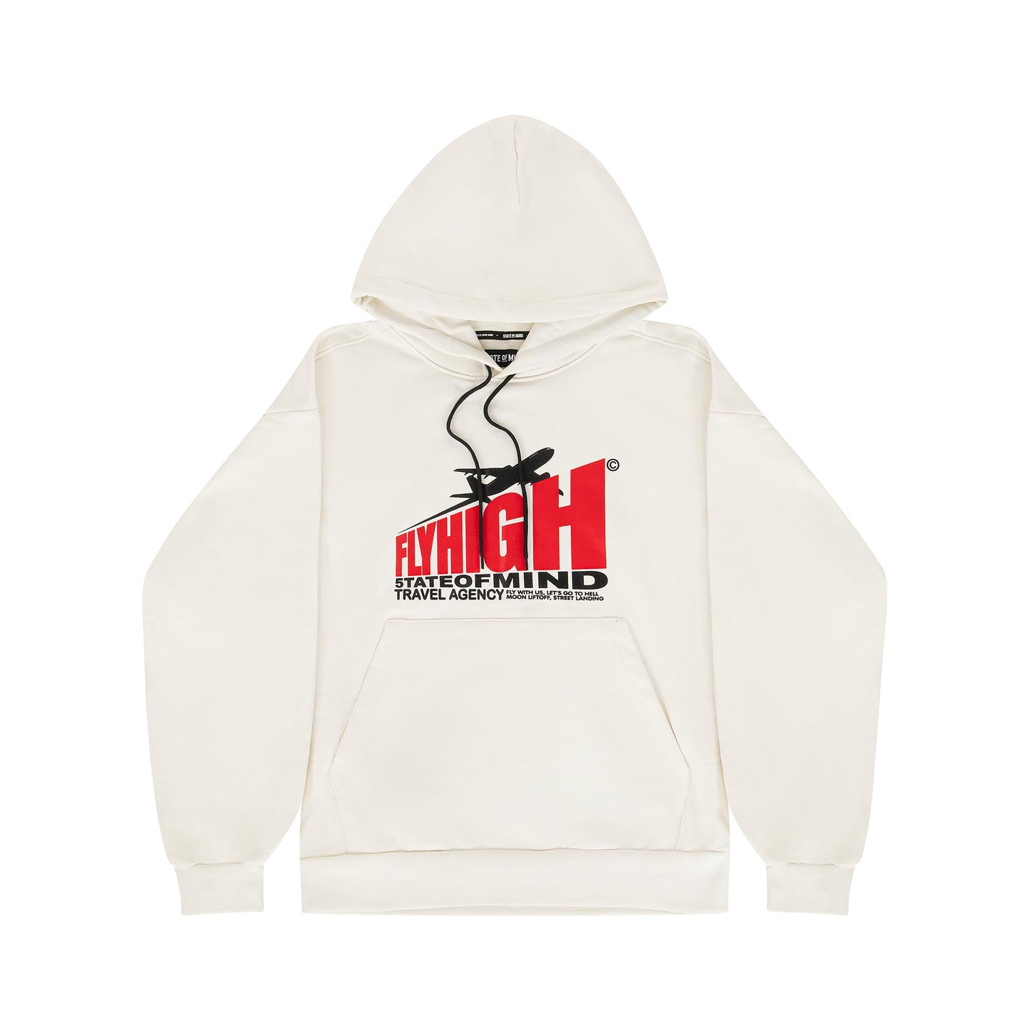 "5OM WORD UP" 50M Flyhigh Hoodie Off white