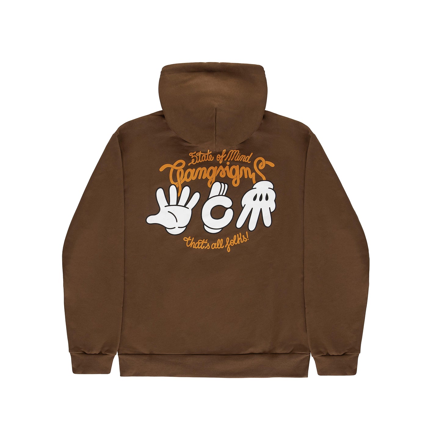 "5OM GRFX" Gang Signs Hoodie Brown