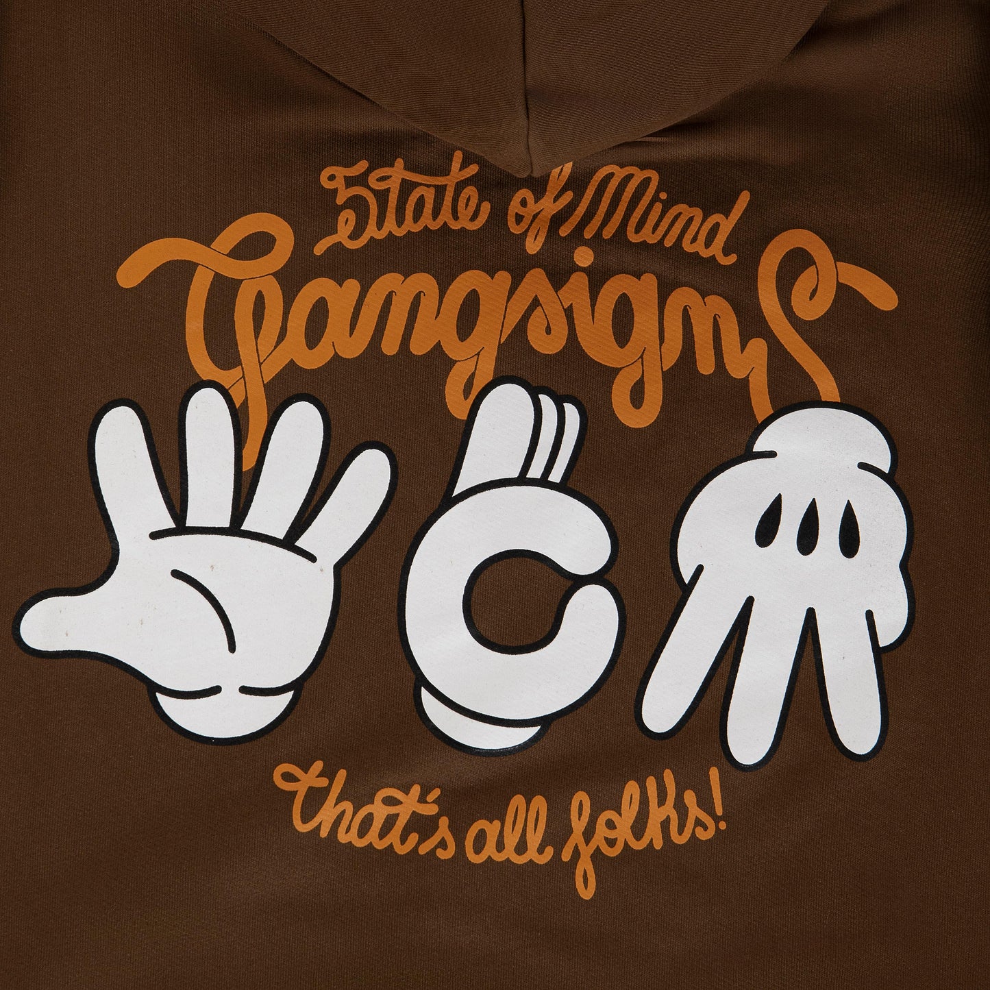 "5OM GRFX" Gang Signs Hoodie Brown