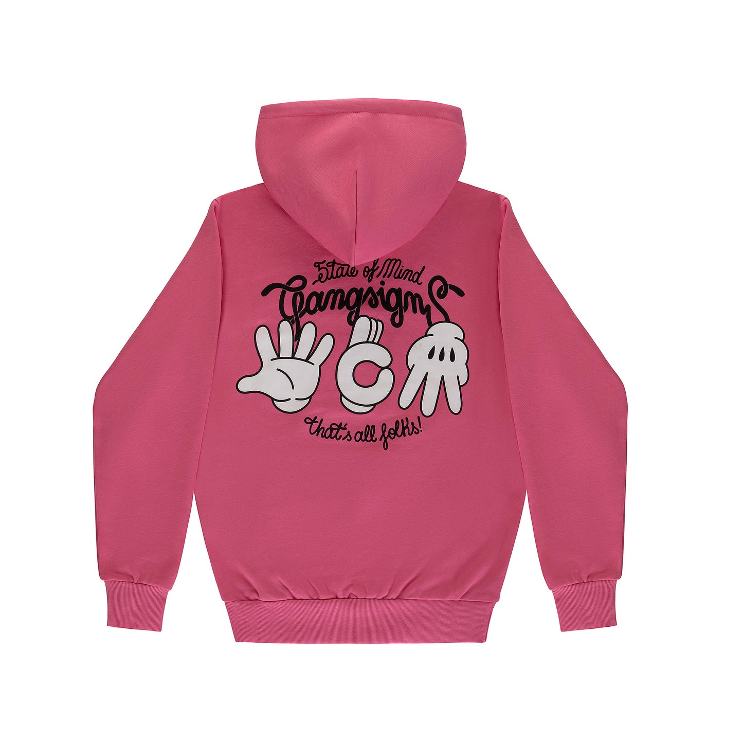 "5OM GRFX" Gang Signs Hoodie Pink