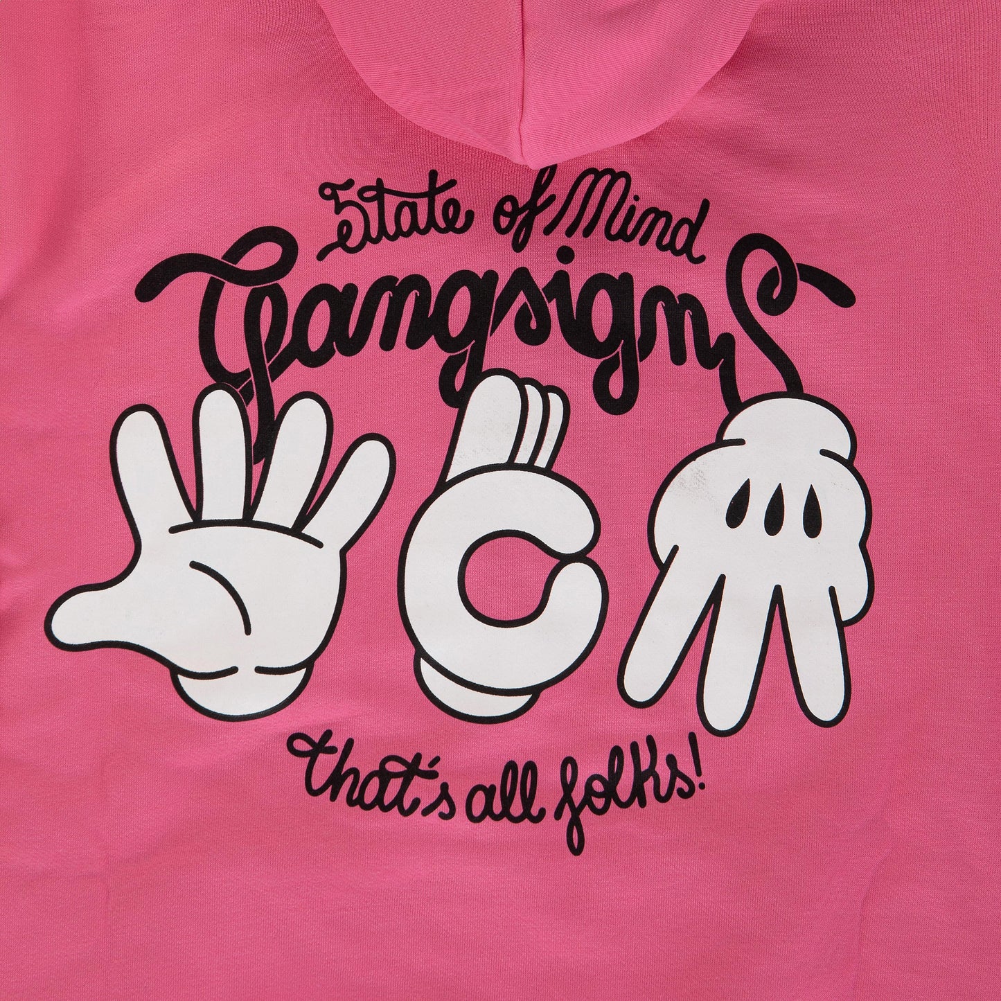 "5OM GRFX" Gang Signs Hoodie Pink