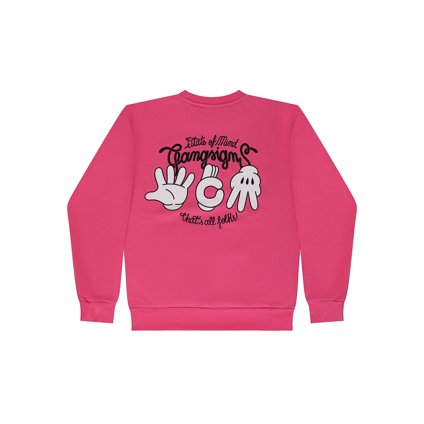 "5OM GRFX" Gang Signs Crewneck Pink