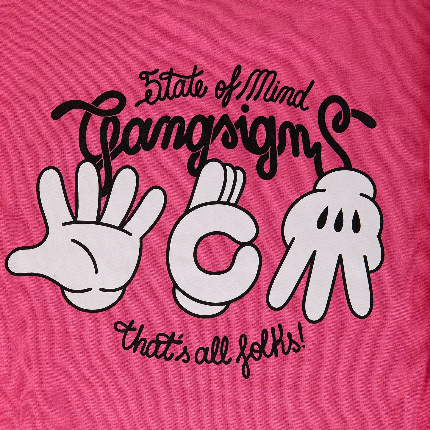 "5OM GRFX" Gang Signs Crewneck Pink