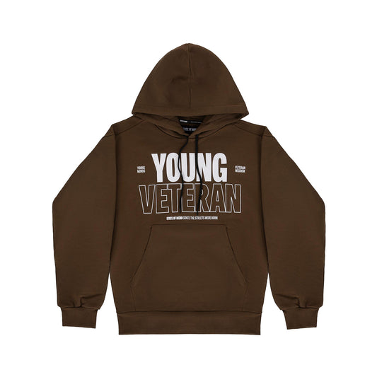 "5OM WORD UP" Young Veteran Hoodie Brown