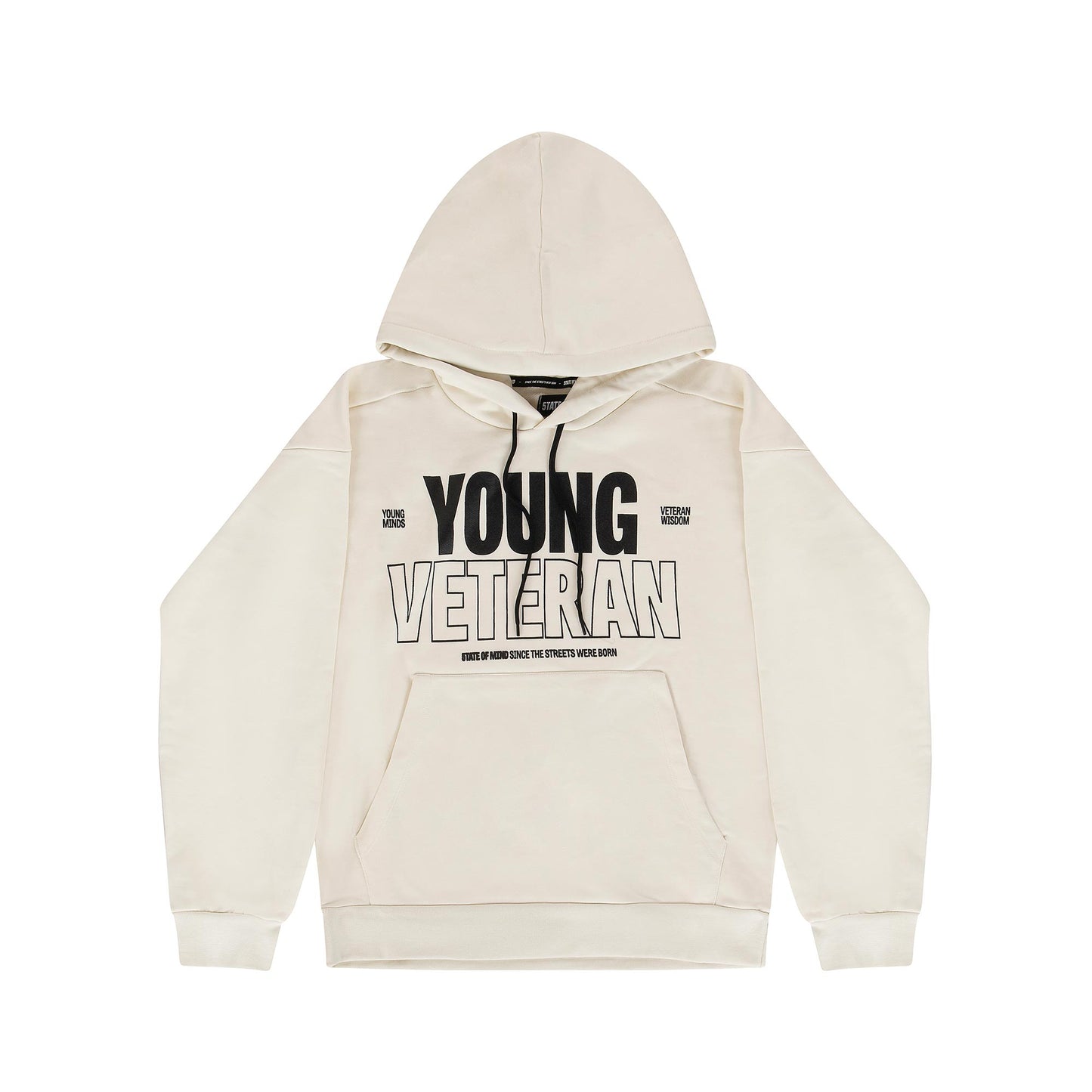 "5OM WORD UP" Young Veteran Hoodie Off white