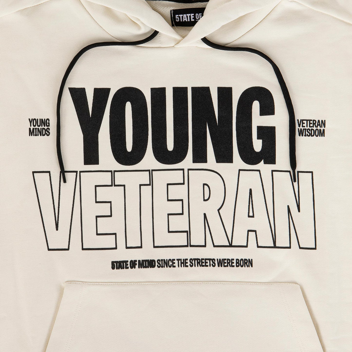 "5OM WORD UP" Young Veteran Hoodie Off white