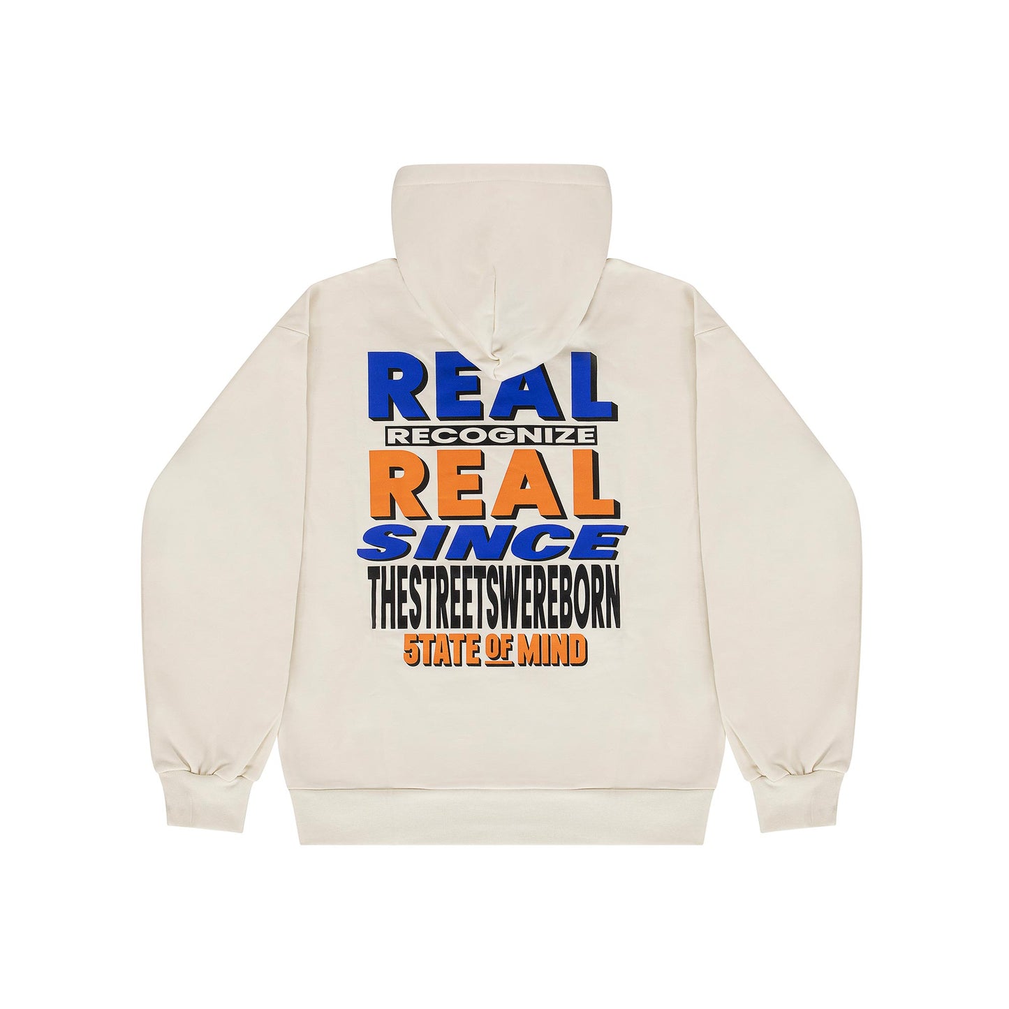 "5OM WORD UP" Real Recognize Real Hoodie Off white