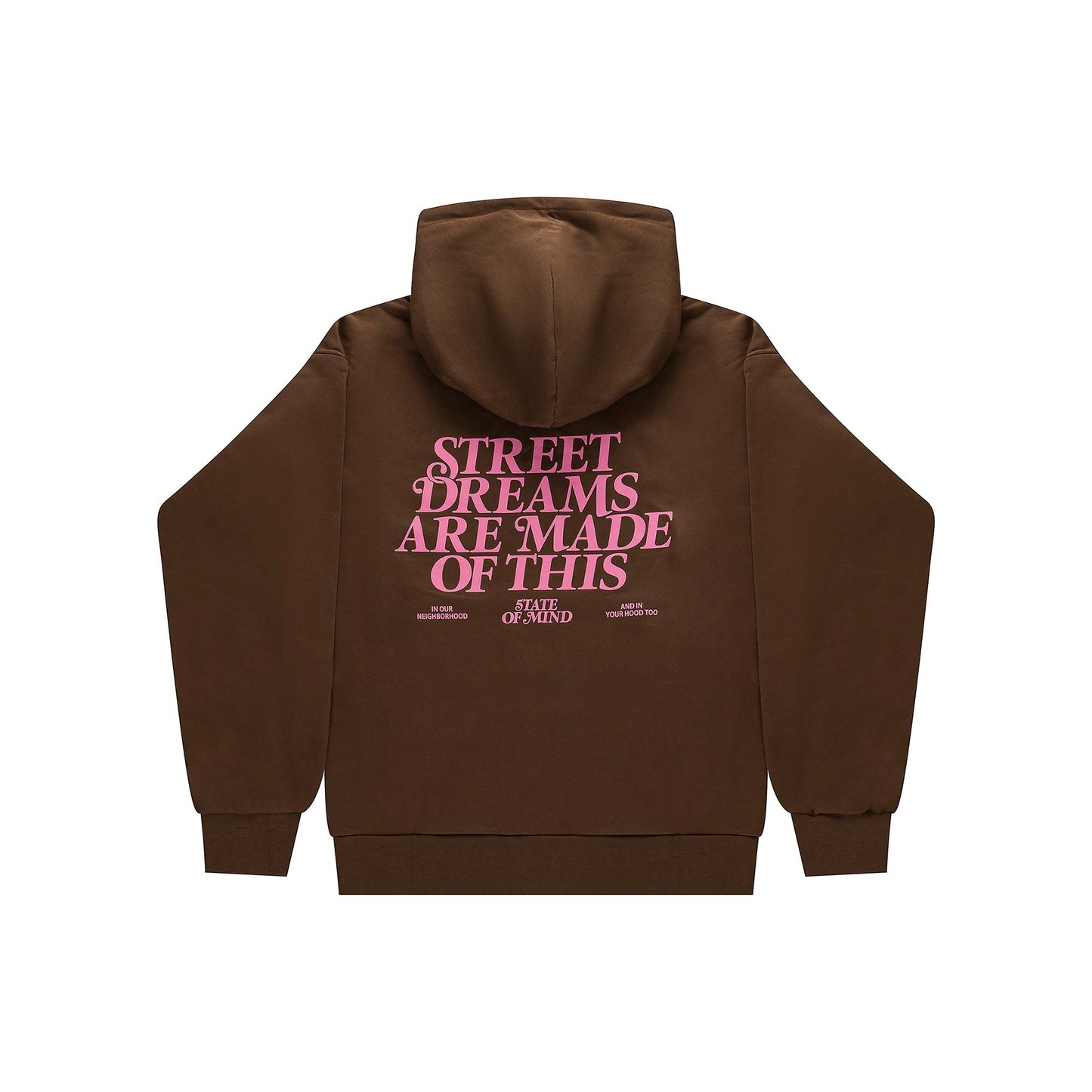 "5OM WORD UP" Street Dreams Hoodie Brown