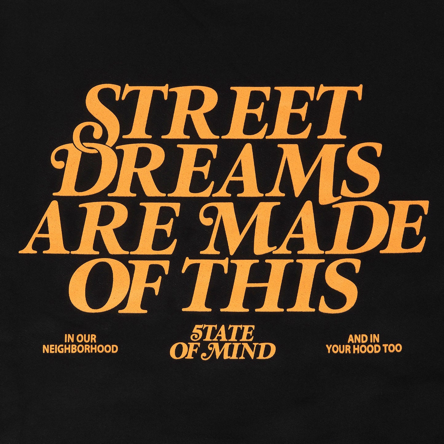 "5OM WORD UP" Street Dreams Crewneck Black