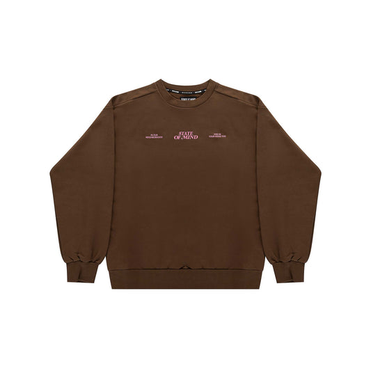 "5OM WORD UP" Street Dreams Crewneck Brown