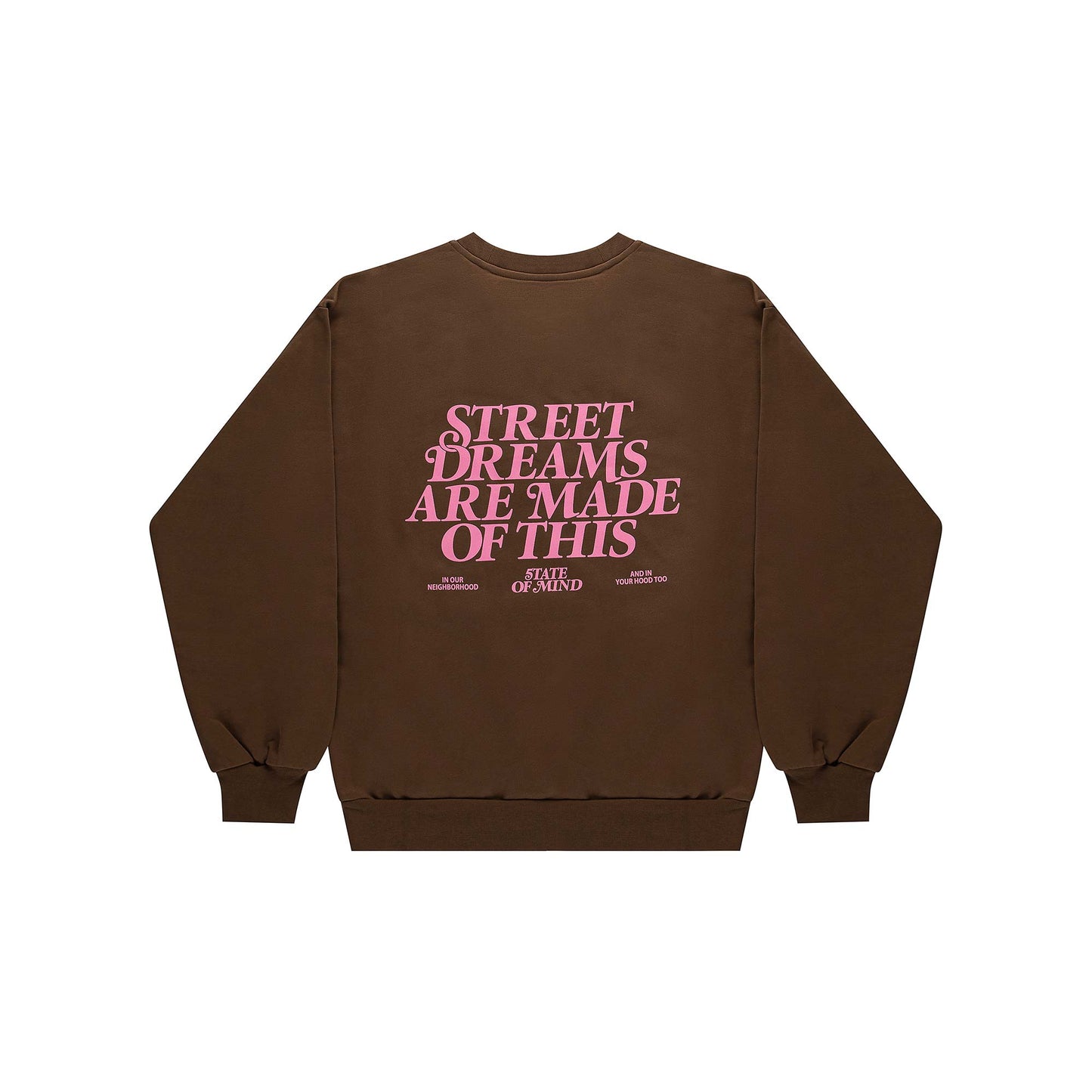 "5OM WORD UP" Street Dreams Crewneck Brown