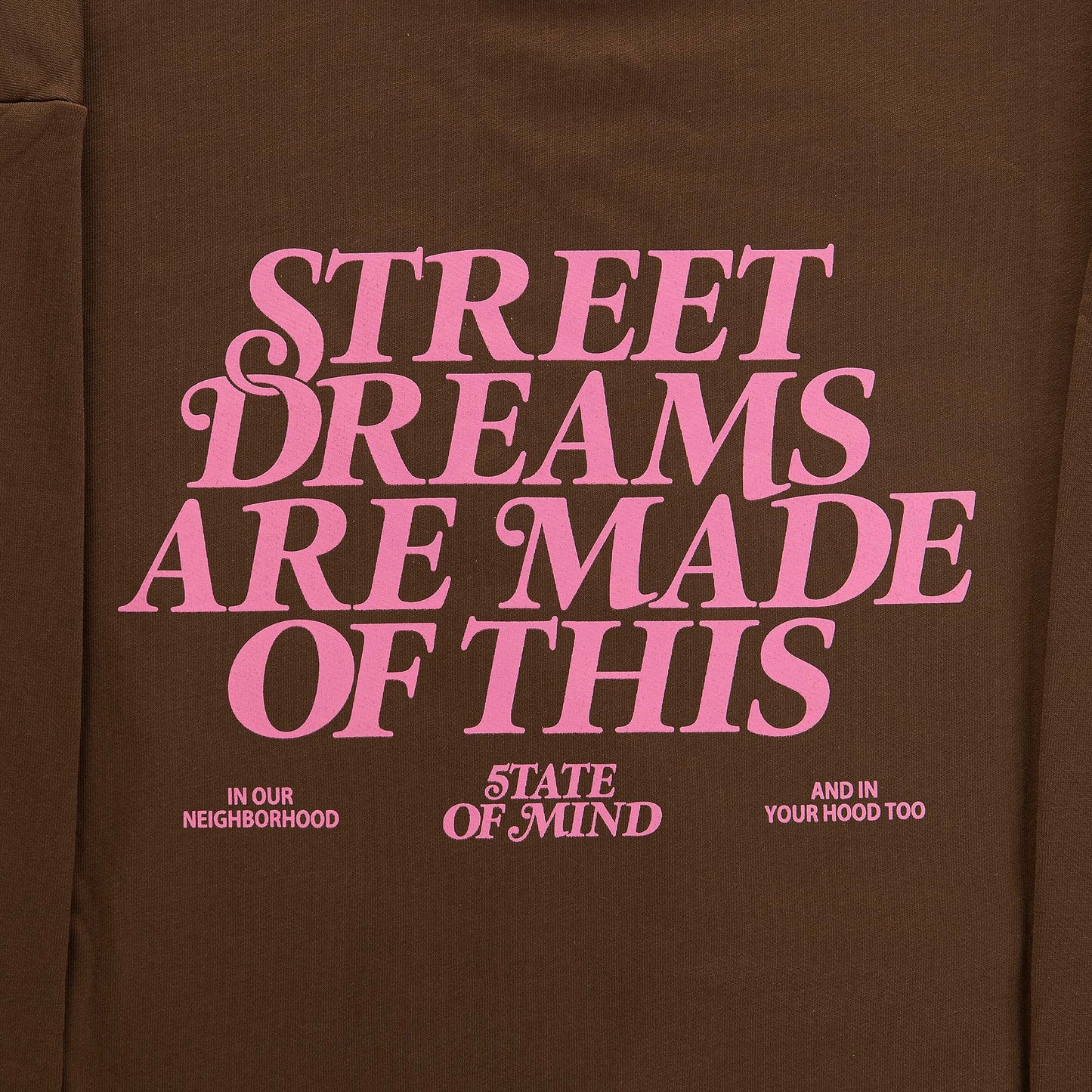 "5OM WORD UP" Street Dreams Crewneck Brown