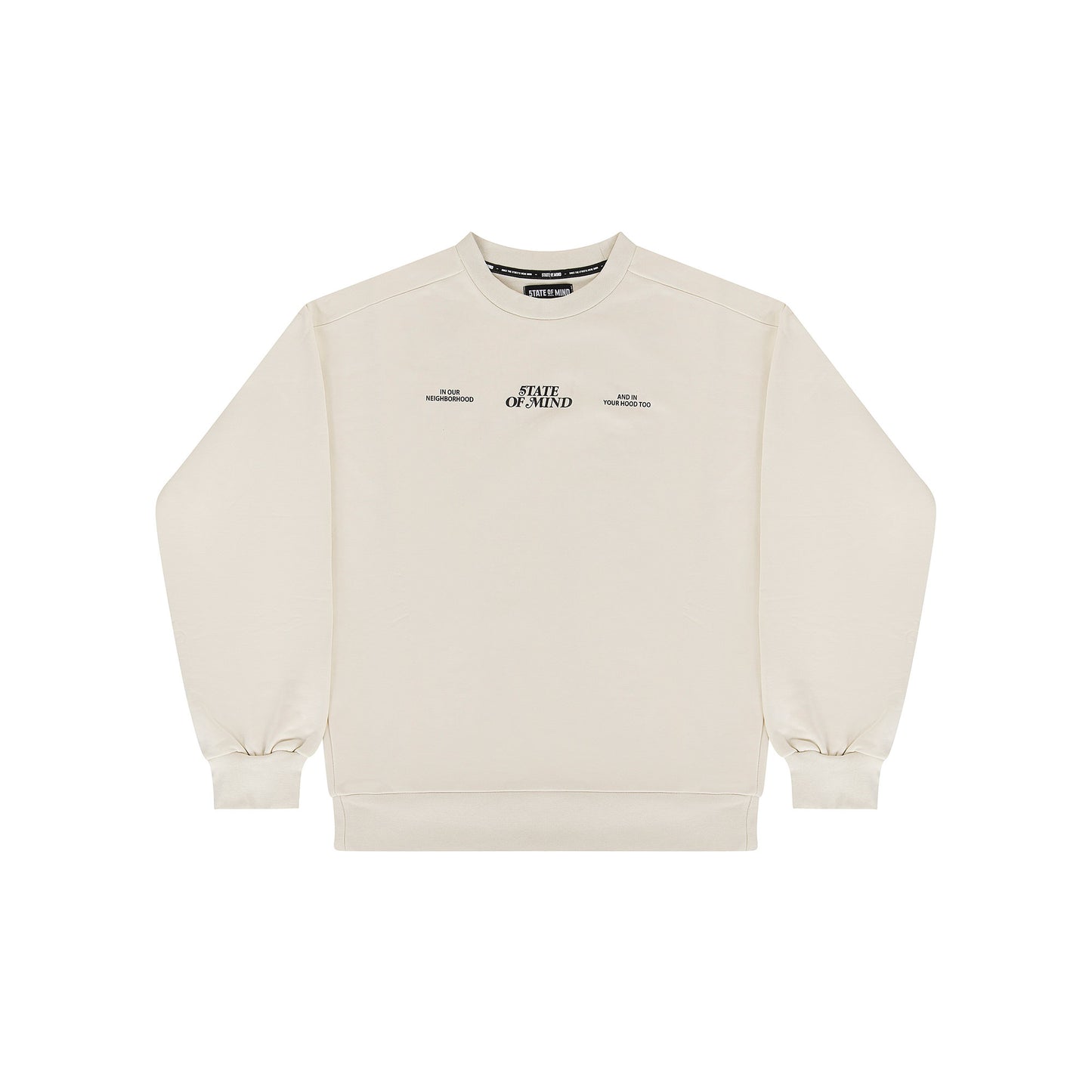 "5OM WORD UP" Street Dreams Crewneck Off white