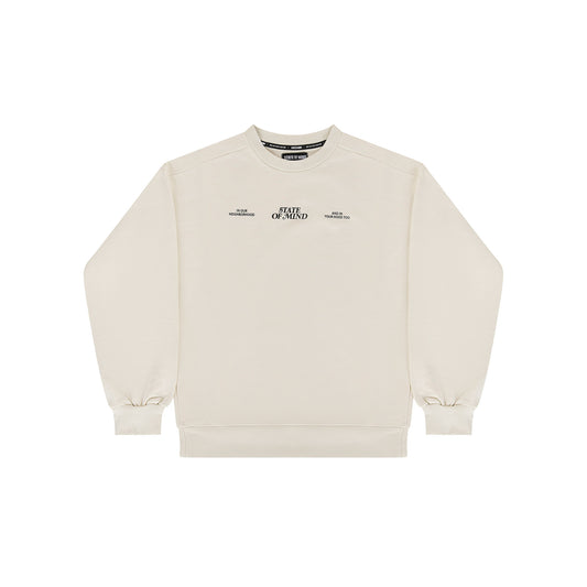 "5OM WORD UP" Street Dreams Crewneck Off white