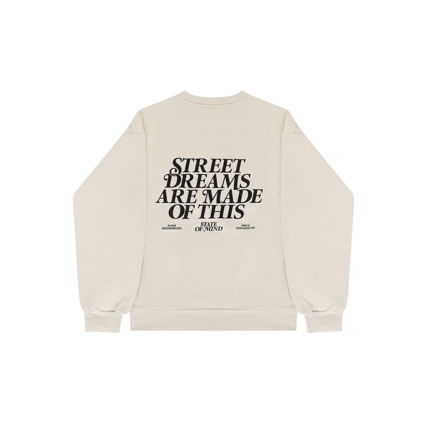 "5OM WORD UP" Street Dreams Crewneck Off white