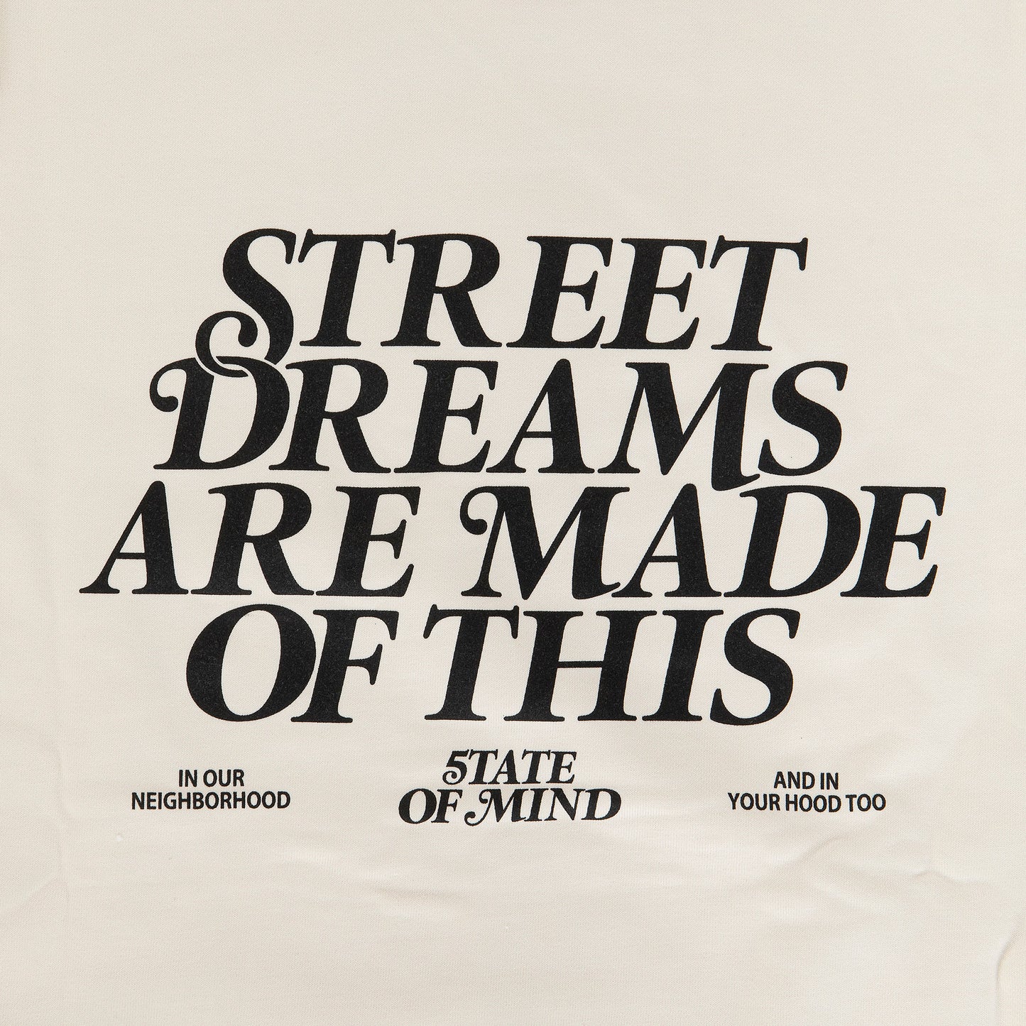 "5OM WORD UP" Street Dreams Crewneck Off white