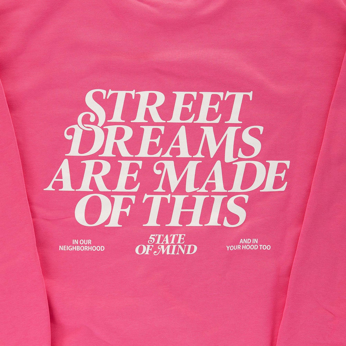 "5OM WORD UP" Street Dreams Crewneck Pink