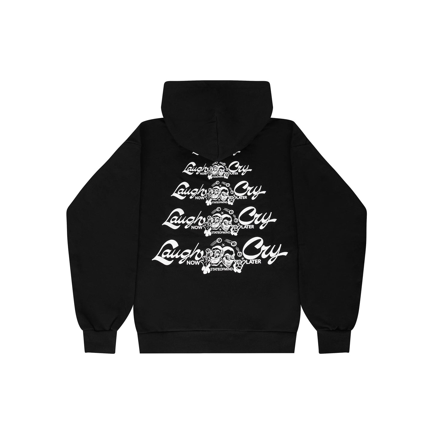 "5OM WORD UP" Laugh Now Cry Later Hoodie Black