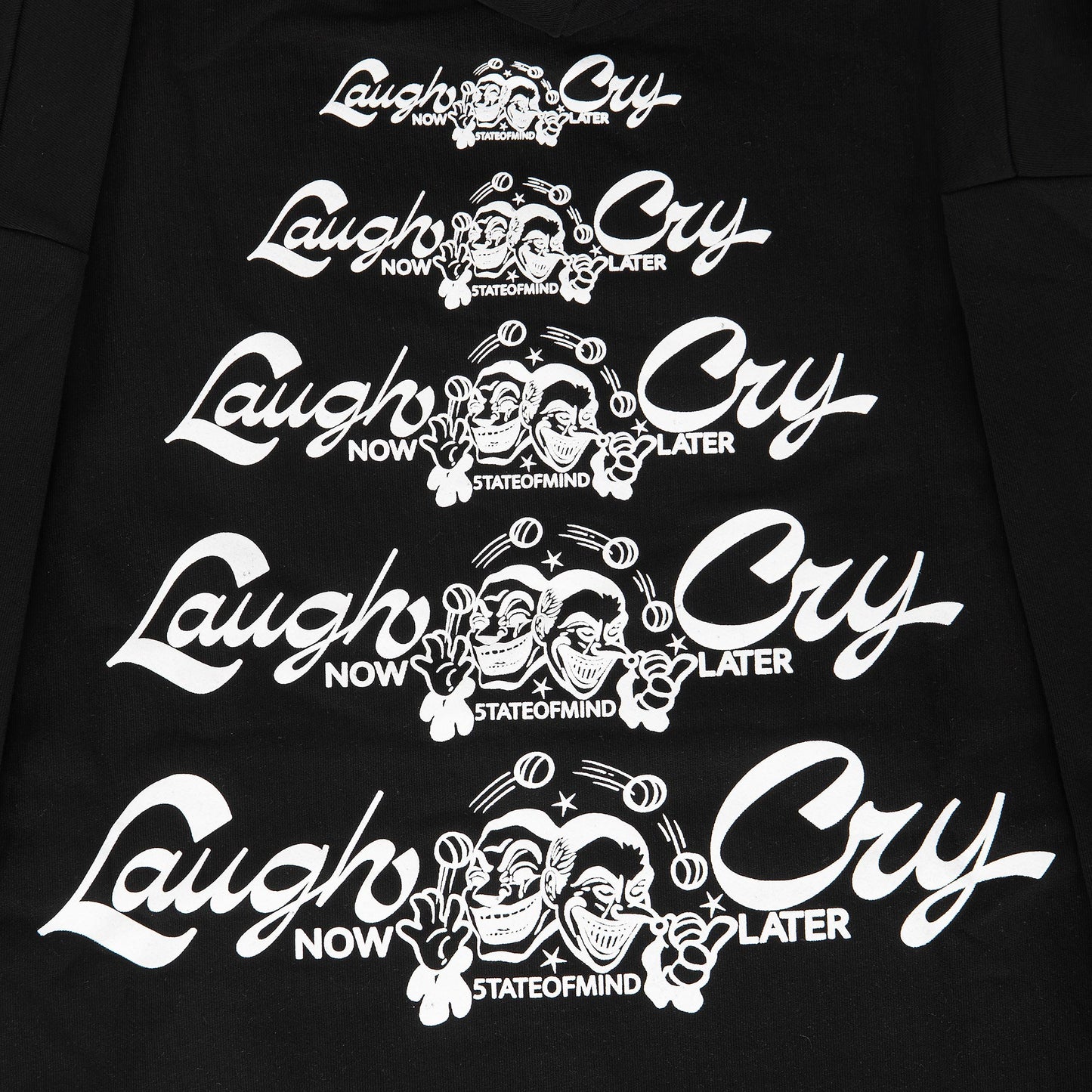 "5OM WORD UP" Laugh Now Cry Later Hoodie Black