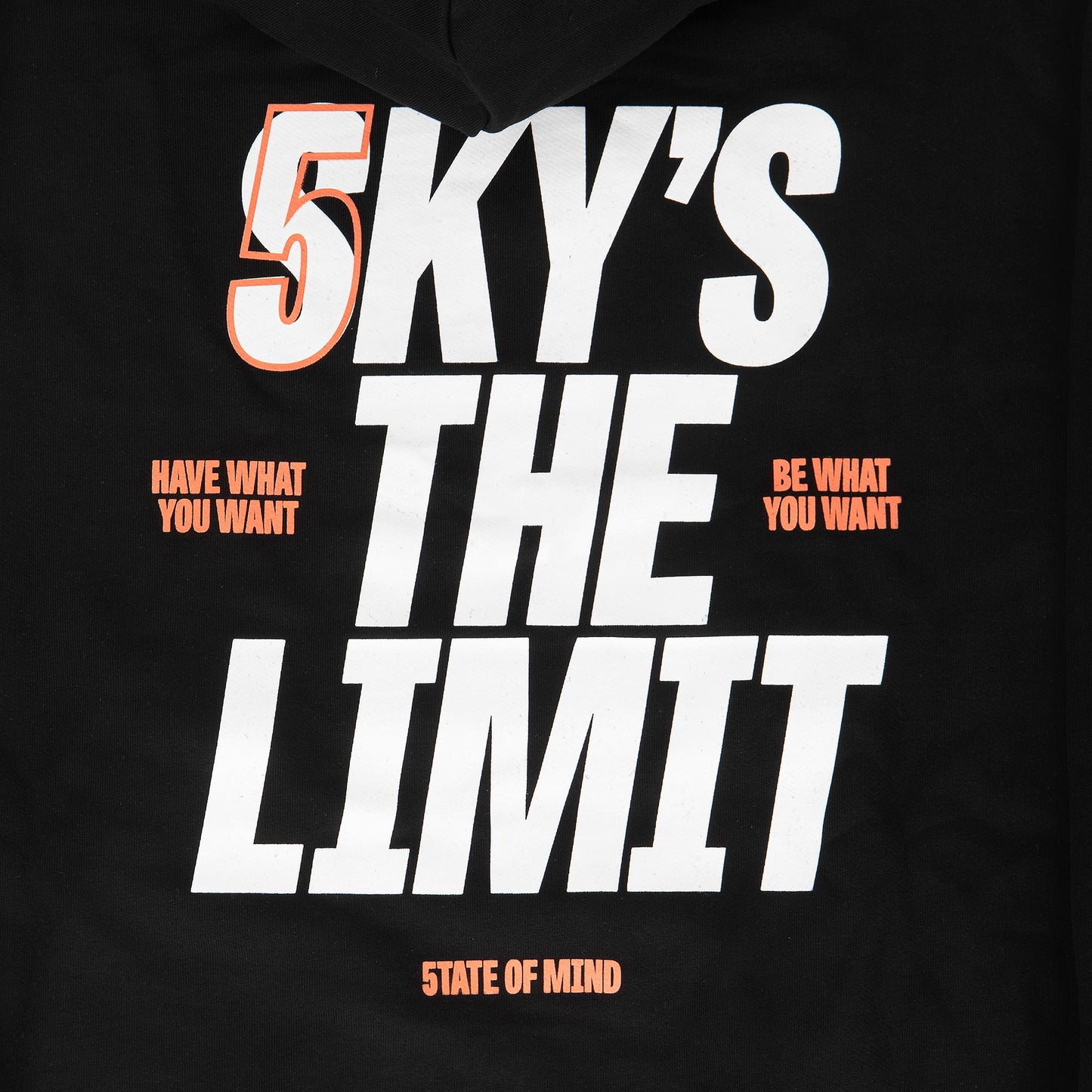 "5OM WORD UP" Sky Is The Limit Hoodie Black