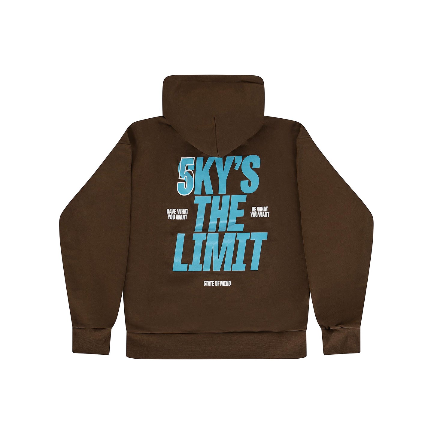 "5OM WORD UP" Sky Is The Limit Hoodie Brown