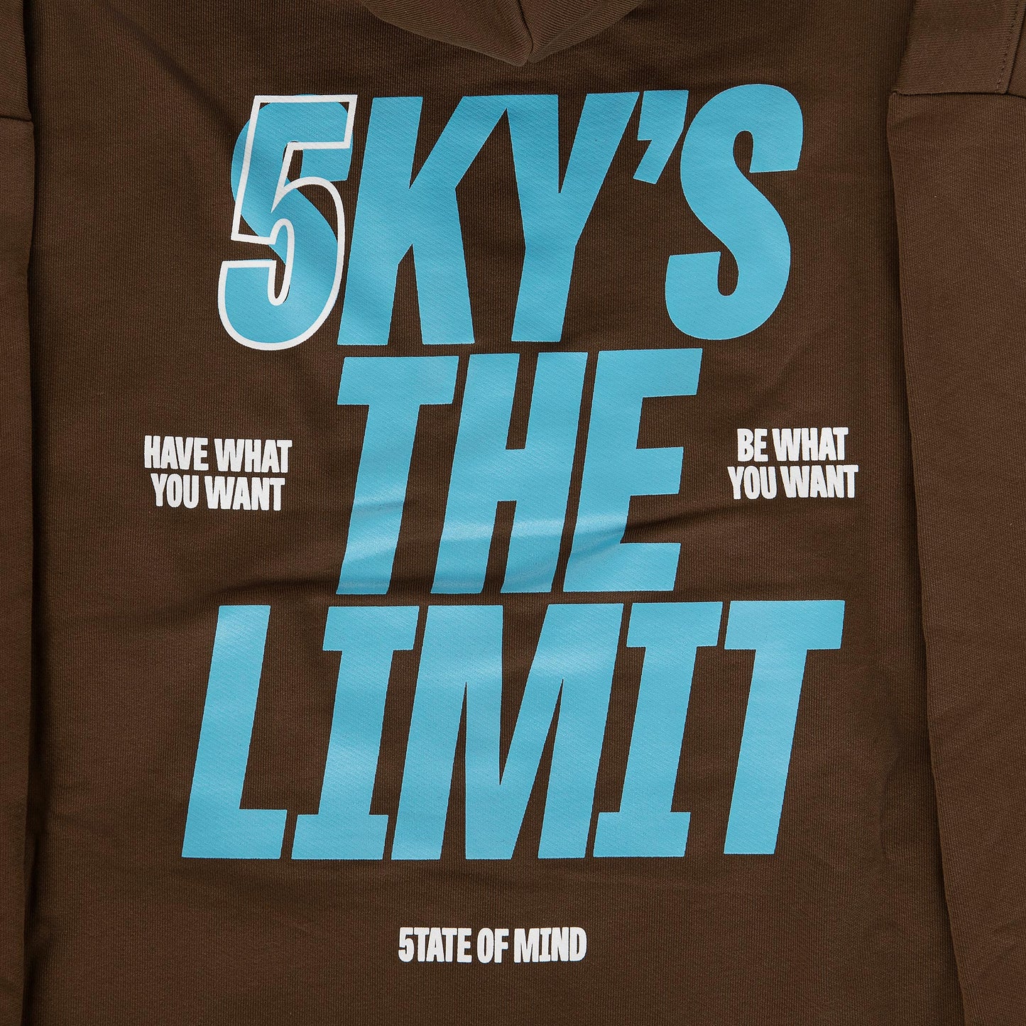 "5OM WORD UP" Sky Is The Limit Hoodie Brown