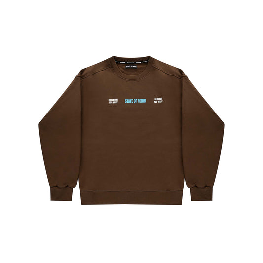 "5OM WORD UP" Sky Is The Limit Crewneck Brown