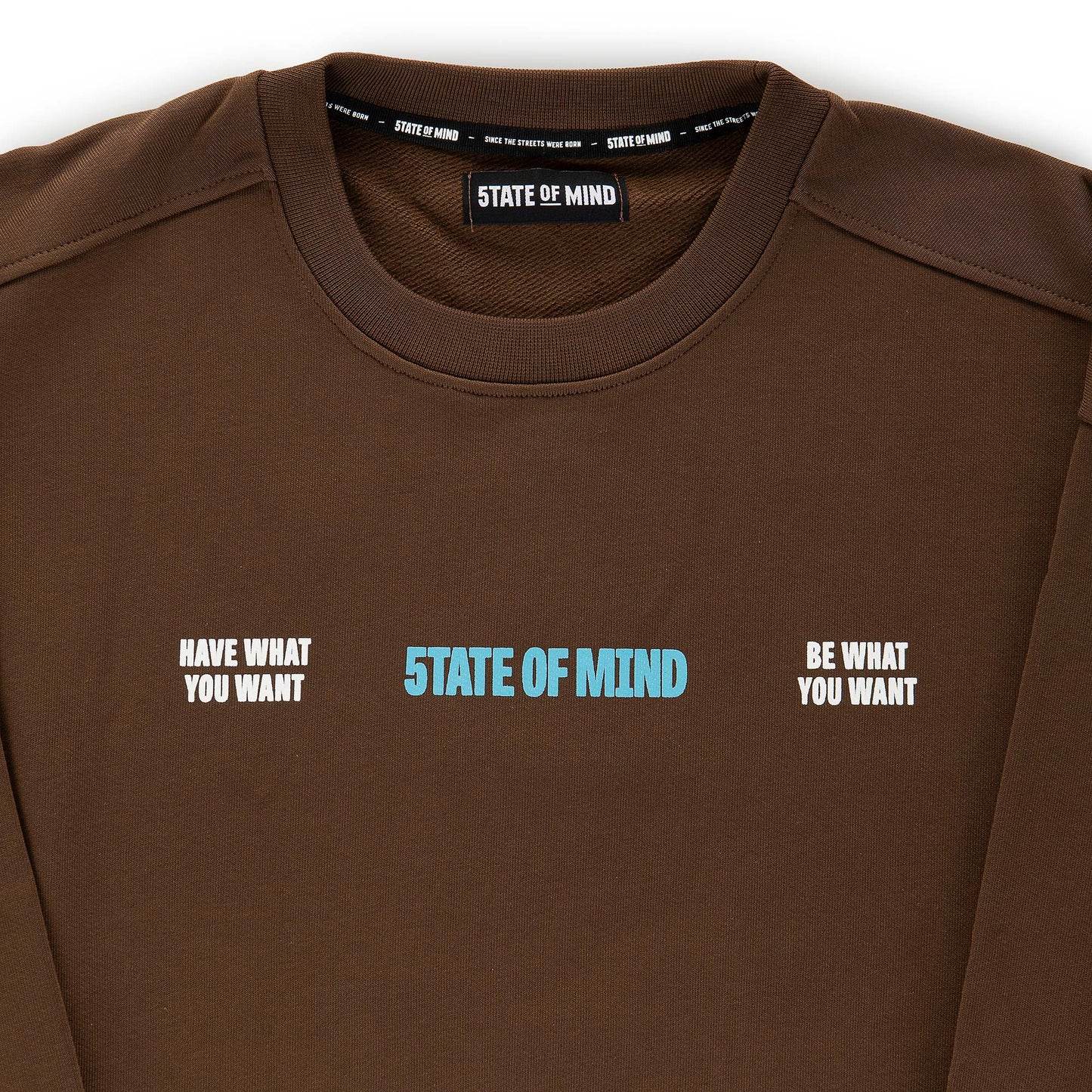 "5OM WORD UP" Sky Is The Limit Crewneck Brown