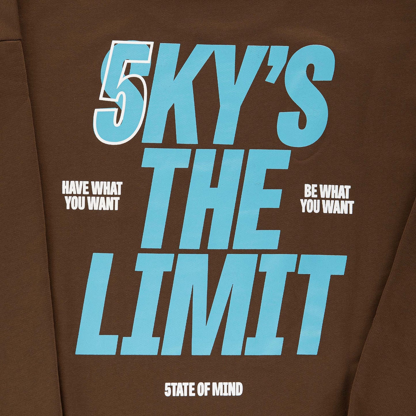 "5OM WORD UP" Sky Is The Limit Crewneck Brown