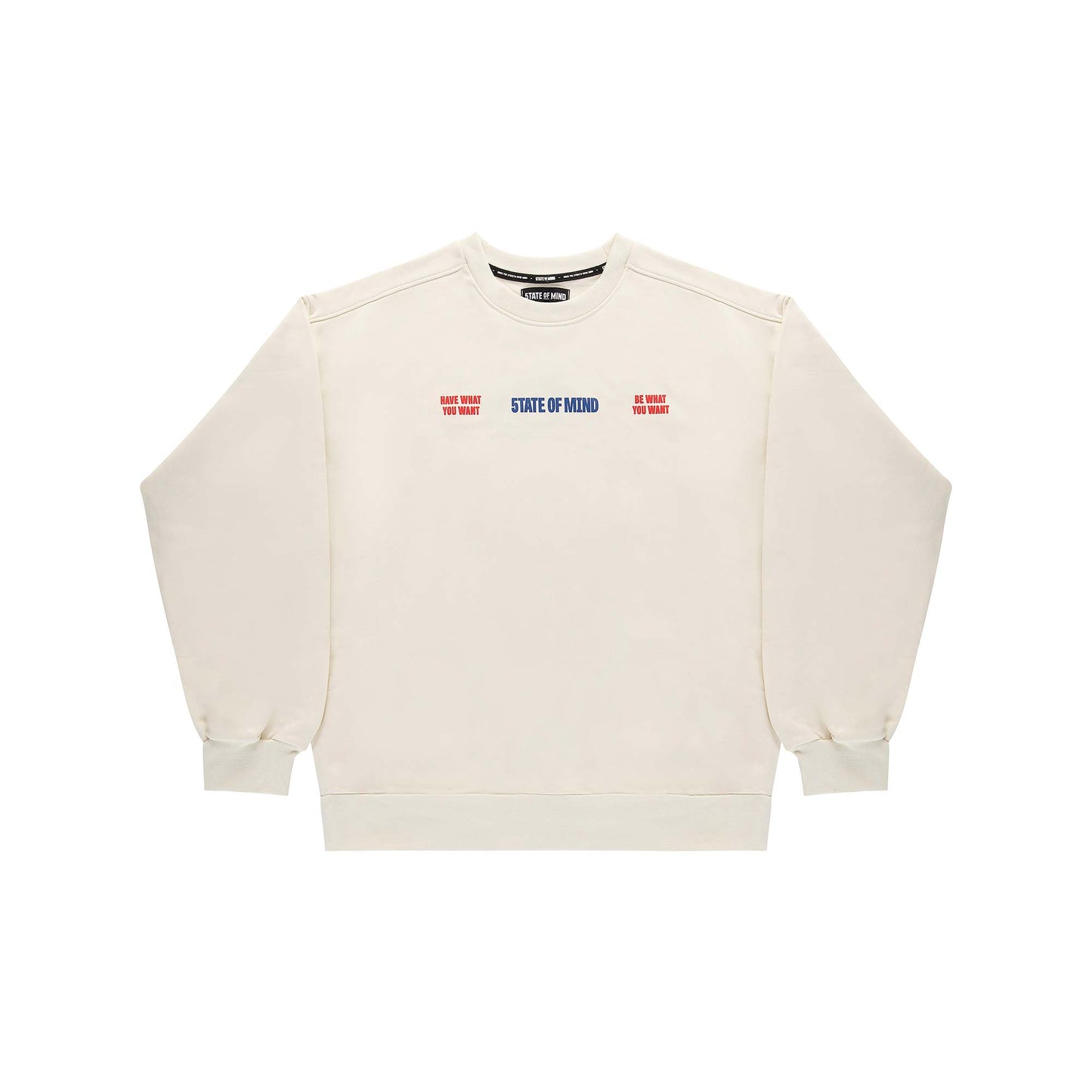 "5OM WORD UP" Sky Is The Limit Crewneck Off white