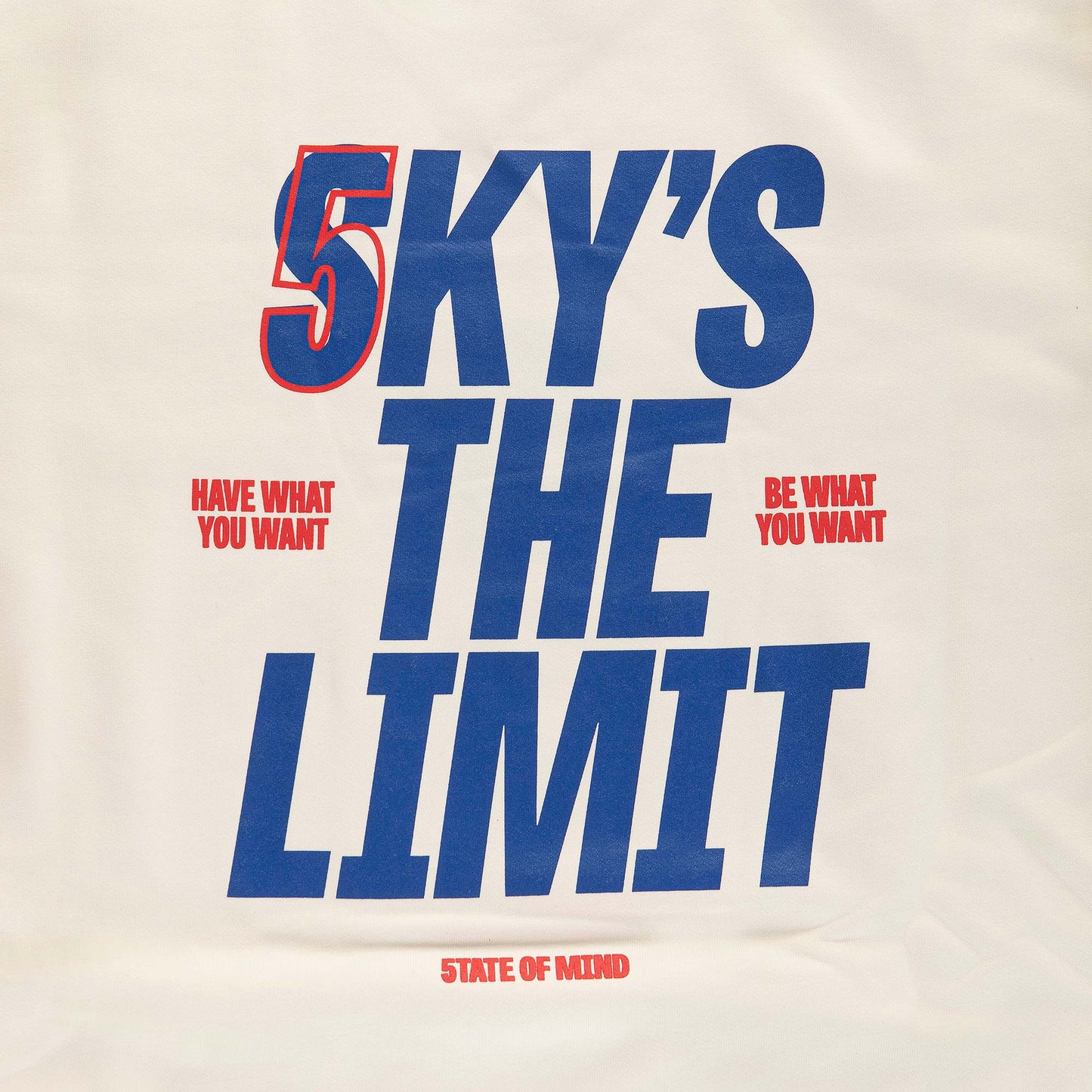 "5OM WORD UP" Sky Is The Limit Crewneck Off white