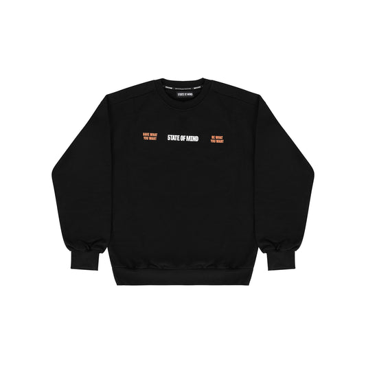 "5OM WORD UP" Sky Is The Limit Crewneck Black