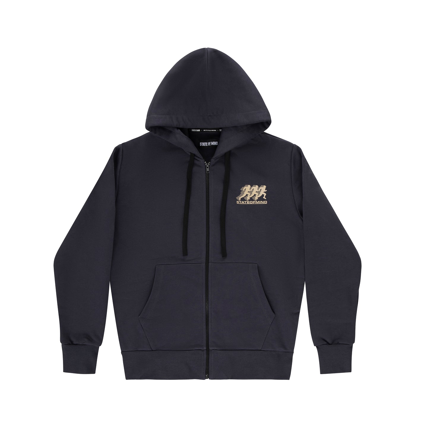 "HOOD RUNNERS" Hoodie Zip Dark Grey
