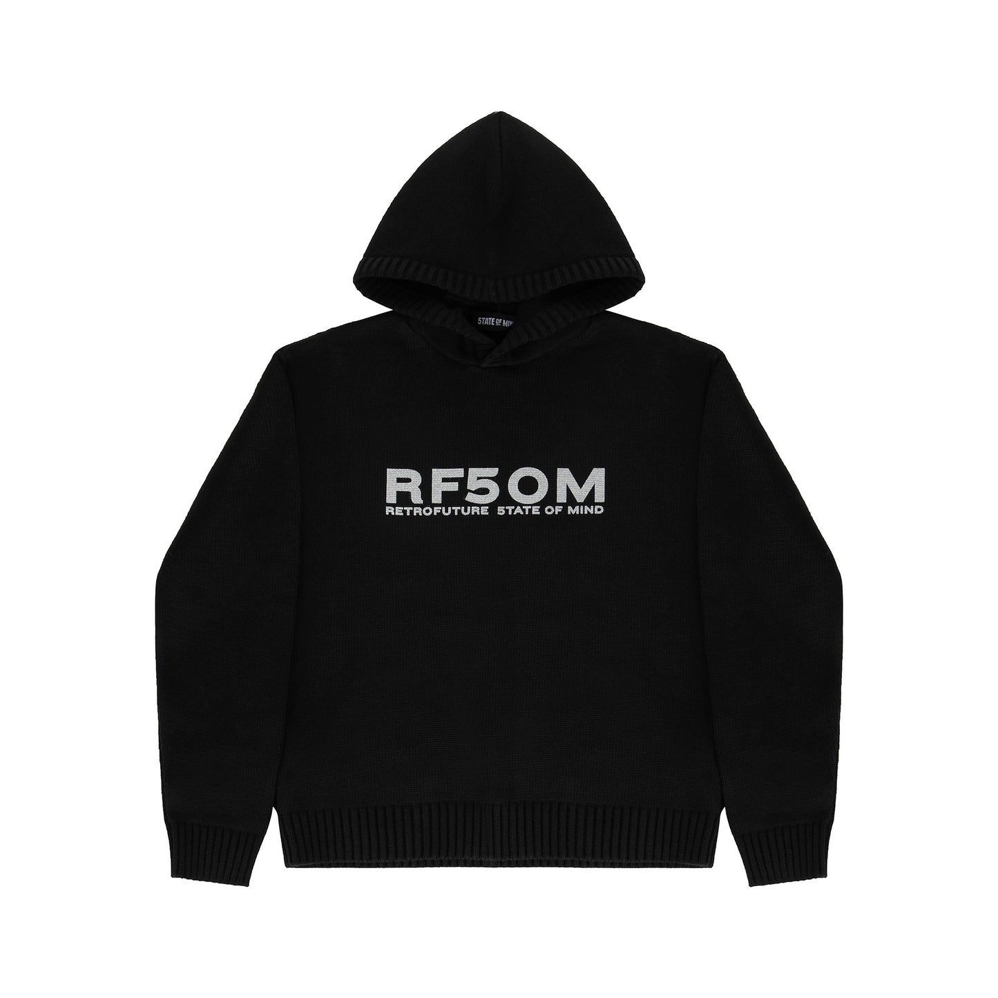 "RETROFUTURE BASIC" RF Wool Hoodie Black