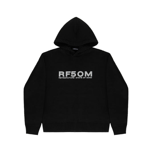 "RETROFUTURE BASIC" RF Wool Hoodie Black