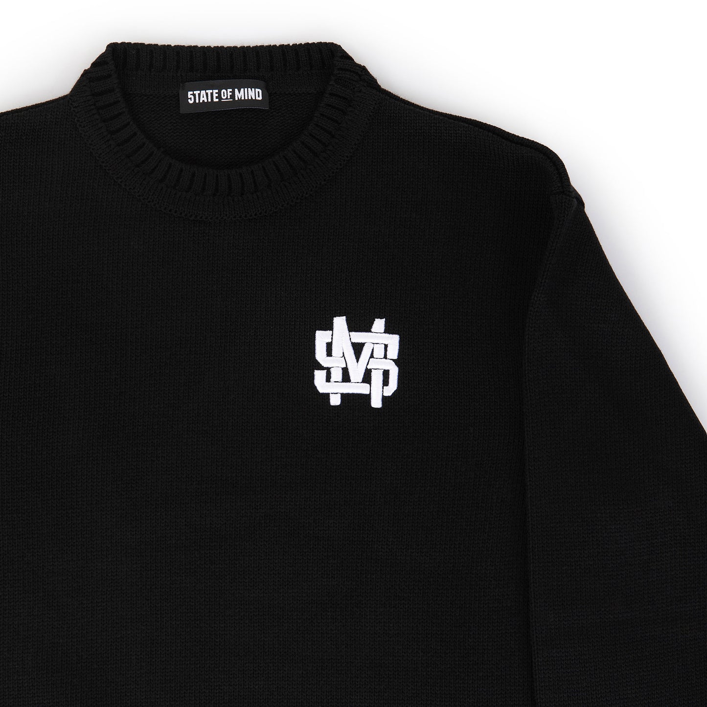 "5OM MONOGRAM" Monogram Sweater Black