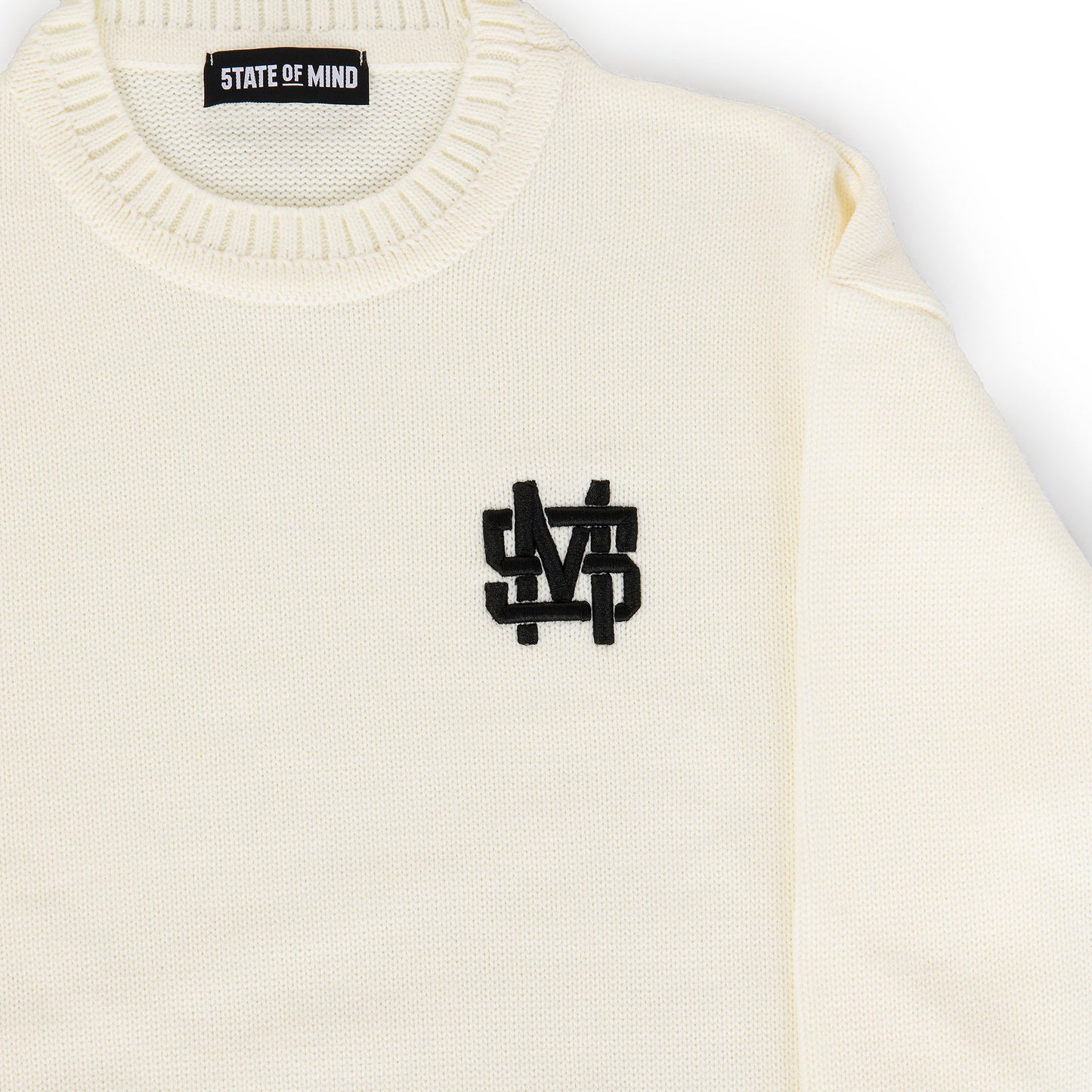 "5OM MONOGRAM" Monogram Sweater Off white