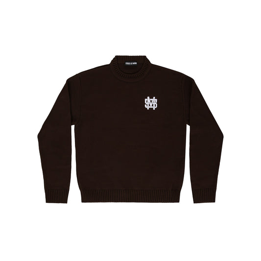 "5OM MONOGRAM" Monogram Sweater Brown