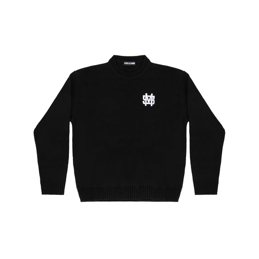 "5OM MONOGRAM" Monogram Sweater Black