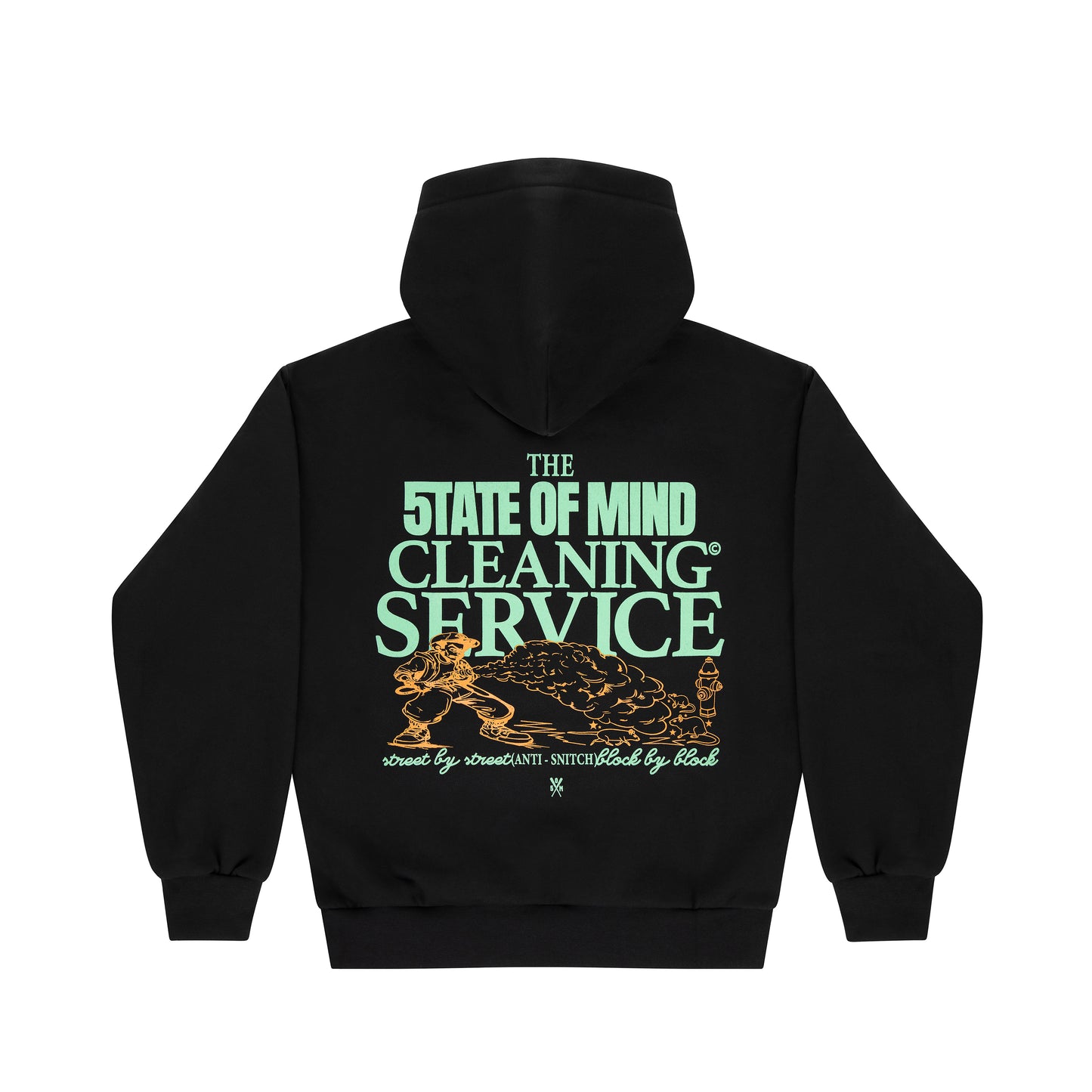 "CLEANING SERVICE" Hoodie Black