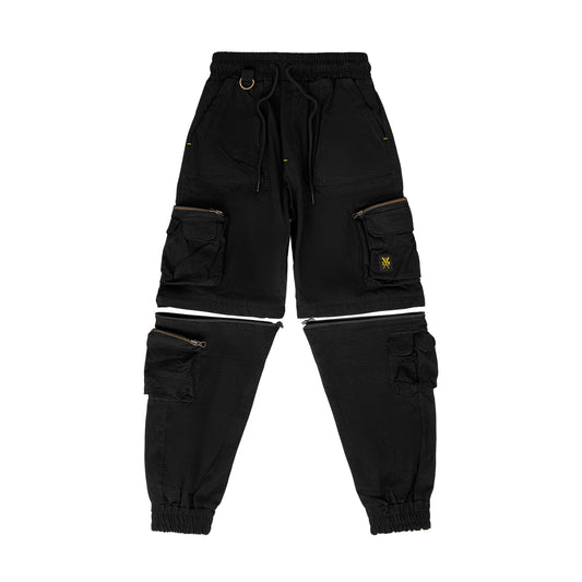 " RETROFUTURE CARGO " Modulable Cargo Jogger Black