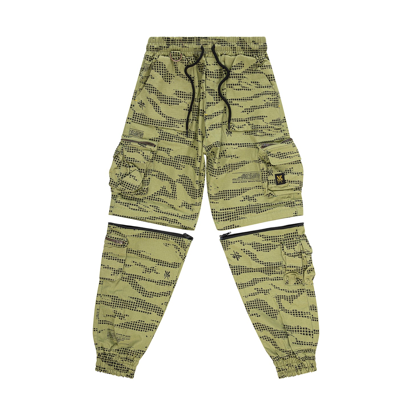 " RETROFUTURE CARGO " Modulable Cargo Jogger Military Green Camo